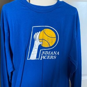 Blue Throwback Indiana Pacers Long sleeve size L